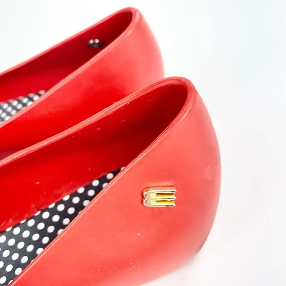 Melissa red cherry ballet flats 1